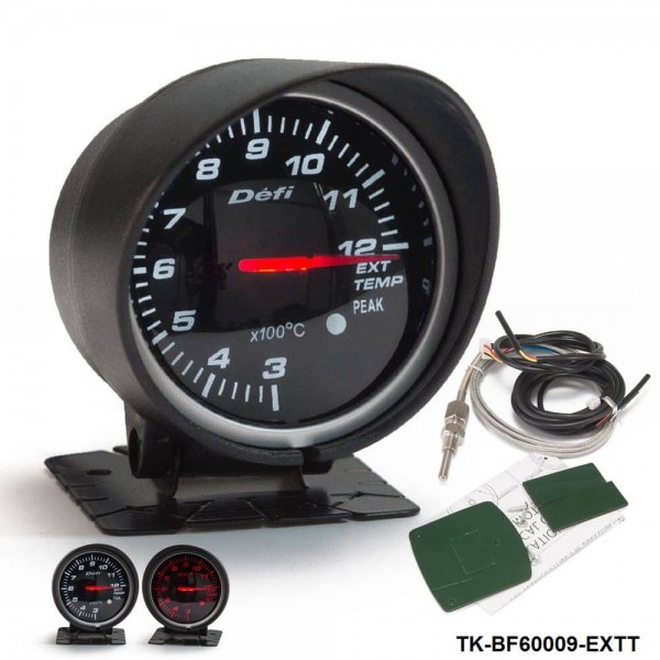 BF 60mm LED Exhaust Gas Temp EXT Gauge Auto Car Motor Gauge with Red